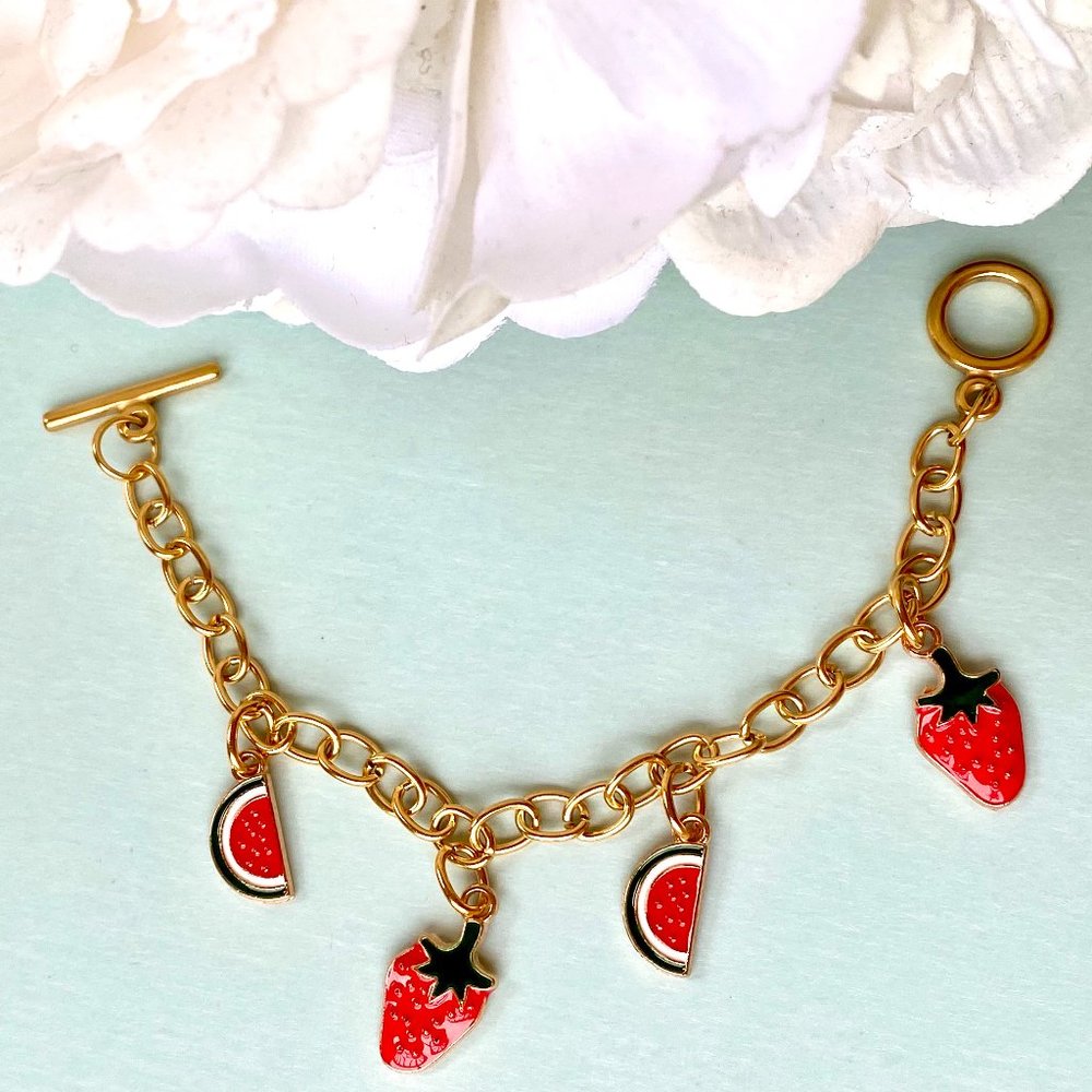 Watermelon and strawberry shape women's bracelet